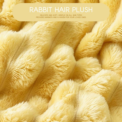 Yellow Emotional Support Blanket, Soft Rabbit Hair Plush Emotional Support Blanket for Large Small Senior Dogs, Pets Mood Security Blankets for Indoor Outdoor Use (L)