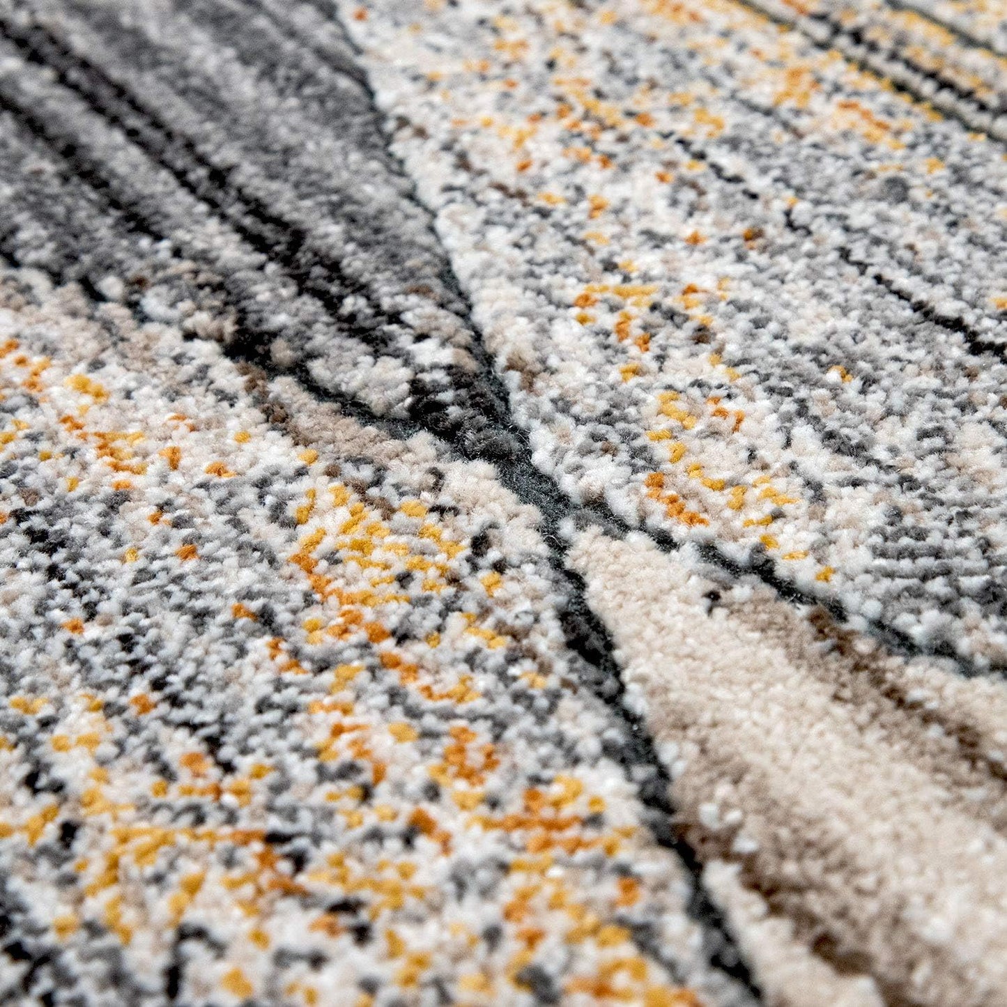 Modern Rug for Living Rooms Abstract Design, 3D Effect in Grey Yellow, Size:2'8" x 4'11"
