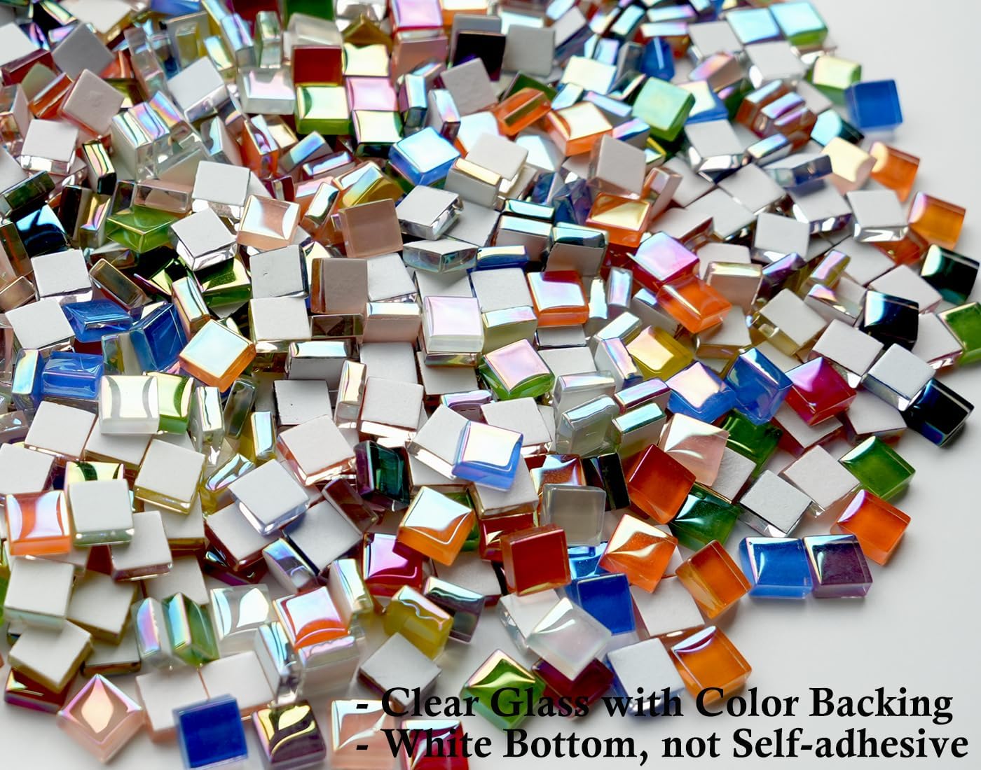 300G Iridescent Mosaic Tiles, 0.4 inches Square Mosaic Glass Pieces, Mini Tiles for Glass Projects, Great for Mosaic Craft, 335pcs Crisp Sunshine Yellow Mosaic Great for Art Supplies