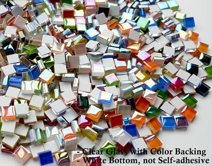 300G Iridescent Mosaic Tiles, 0.4 inches Square Mosaic Glass Pieces, Mini Tiles for Glass Projects, Great for Mosaic Craft, 335pcs Crisp Sunshine Yellow Mosaic Great for Art Supplies