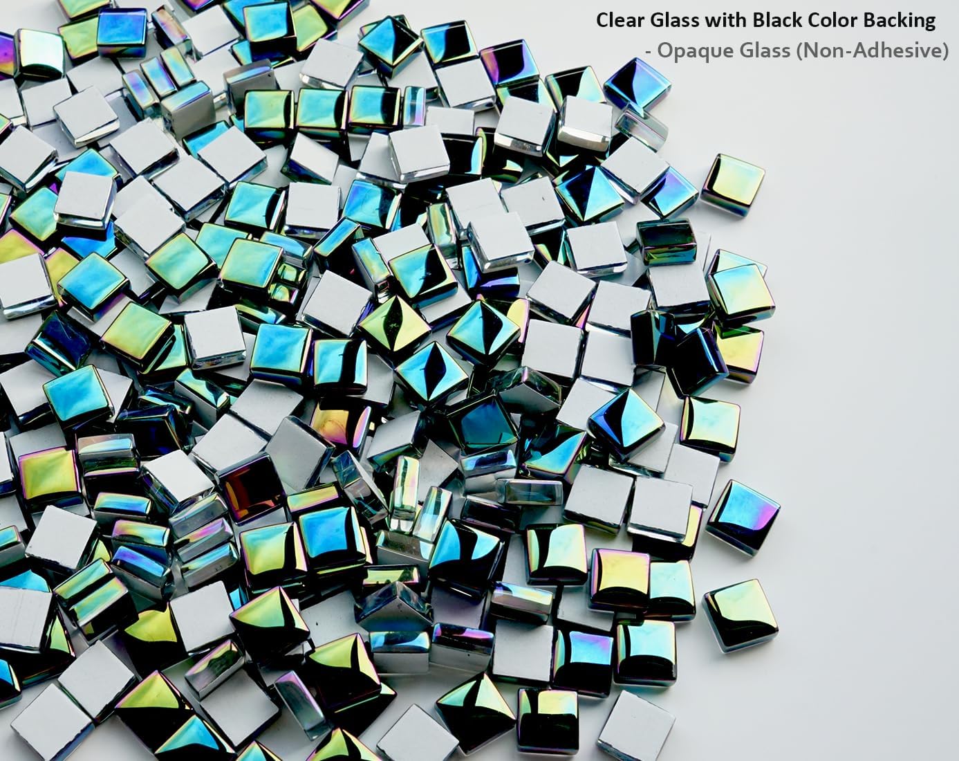 300G Iridescent Mosaic Tiles, 0.4 inches Square Mosaic Glass Pieces, Mini Tiles for Glass Projects, Great for Mosaic Craft, 335pcs Crisp Sunshine Yellow Mosaic Great for Art Supplies