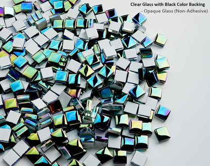 300G Iridescent Mosaic Tiles, 0.4 inches Square Mosaic Glass Pieces, Mini Tiles for Glass Projects, Great for Mosaic Craft, 335pcs Crisp Sunshine Yellow Mosaic Great for Art Supplies