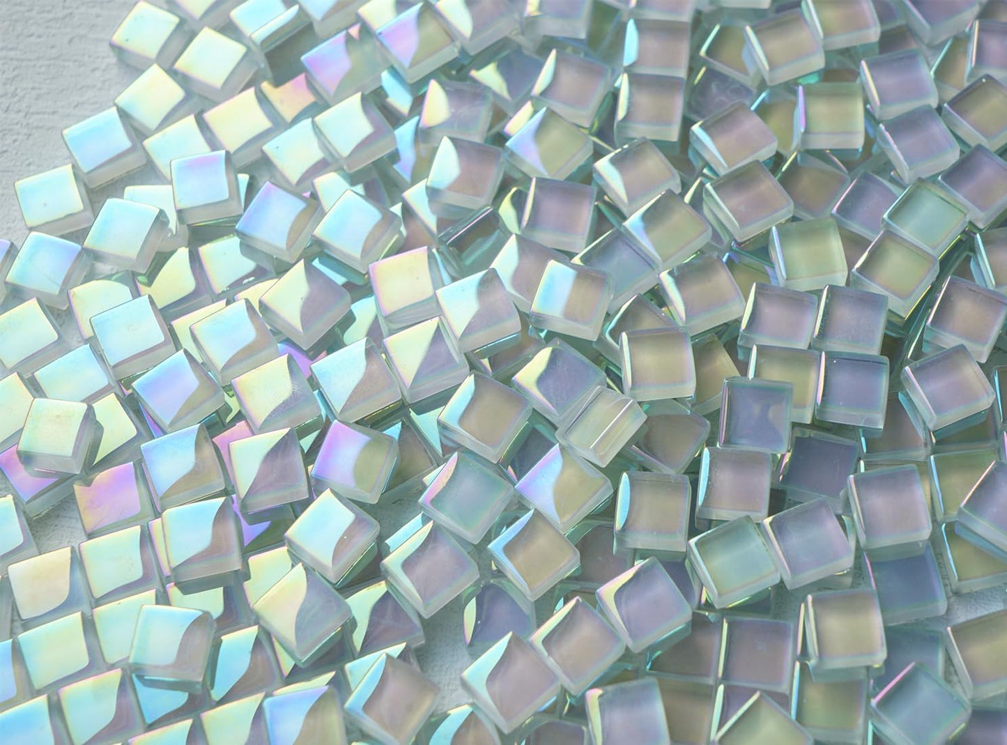 300G Iridescent Mosaic Tiles, 0.4 inches Square Mosaic Glass Pieces, Mini Tiles for Glass Projects, Great for Mosaic Craft, 335pcs Crisp Sunshine Yellow Mosaic Great for Art Supplies