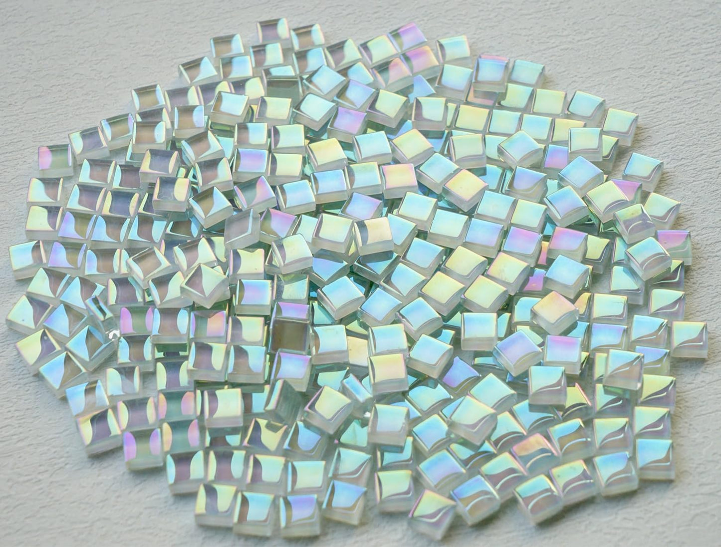 300G Iridescent Mosaic Tiles, 0.4 inches Square Mosaic Glass Pieces, Mini Tiles for Glass Projects, Great for Mosaic Craft, 335pcs Crisp Sunshine Yellow Mosaic Great for Art Supplies