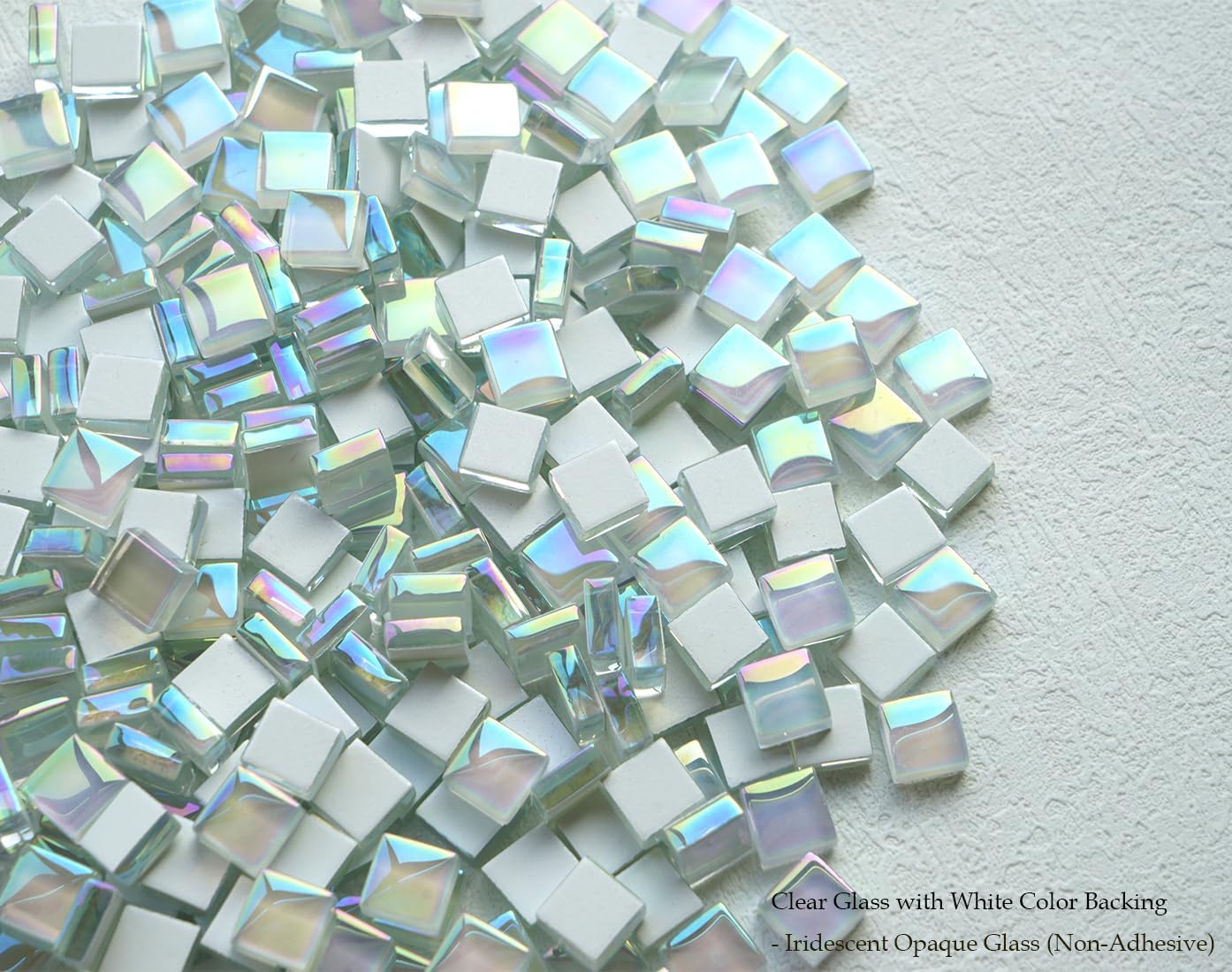 300G Iridescent Mosaic Tiles, 0.4 inches Square Mosaic Glass Pieces, Mini Tiles for Glass Projects, Great for Mosaic Craft, 335pcs Crisp Sunshine Yellow Mosaic Great for Art Supplies