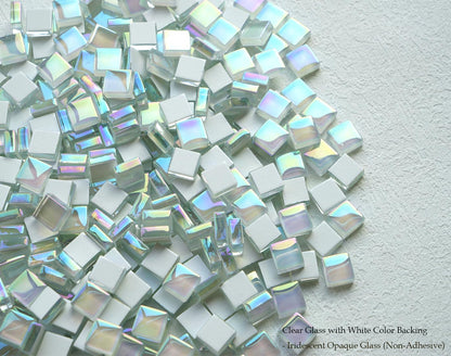 300G Iridescent Mosaic Tiles, 0.4 inches Square Mosaic Glass Pieces, Mini Tiles for Glass Projects, Great for Mosaic Craft, 335pcs Crisp Sunshine Yellow Mosaic Great for Art Supplies