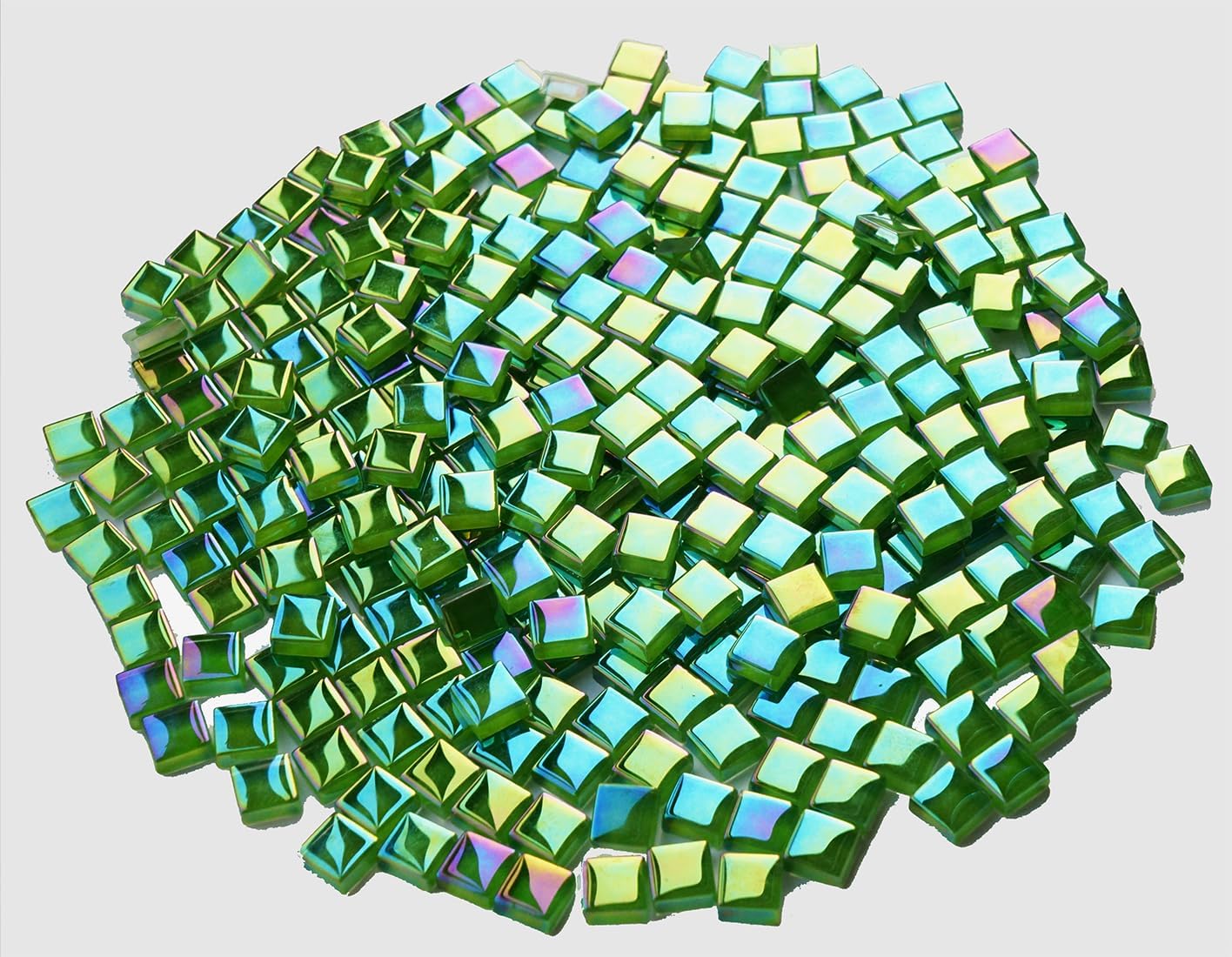 300G Iridescent Mosaic Tiles, 0.4 inches Square Mosaic Glass Pieces, Mini Tiles for Glass Projects, Great for Mosaic Craft, 335pcs Crisp Sunshine Yellow Mosaic Great for Art Supplies