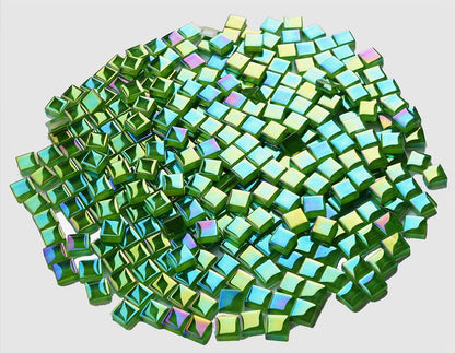 300G Iridescent Mosaic Tiles, 0.4 inches Square Mosaic Glass Pieces, Mini Tiles for Glass Projects, Great for Mosaic Craft, 335pcs Crisp Sunshine Yellow Mosaic Great for Art Supplies