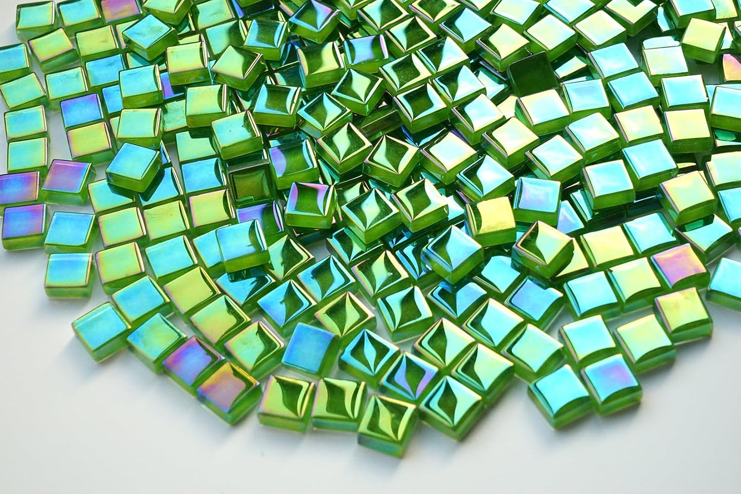 300G Iridescent Mosaic Tiles, 0.4 inches Square Mosaic Glass Pieces, Mini Tiles for Glass Projects, Great for Mosaic Craft, 335pcs Crisp Sunshine Yellow Mosaic Great for Art Supplies