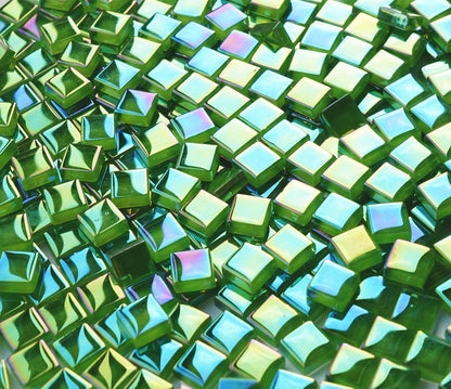 300G Iridescent Mosaic Tiles, 0.4 inches Square Mosaic Glass Pieces, Mini Tiles for Glass Projects, Great for Mosaic Craft, 335pcs Crisp Sunshine Yellow Mosaic Great for Art Supplies