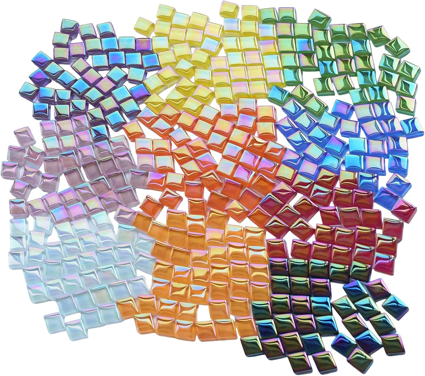 300G Iridescent Mosaic Tiles, 0.4 inches Square Mosaic Glass Pieces, Mini Tiles for Glass Projects, Great for Mosaic Craft, 335pcs Crisp Sunshine Yellow Mosaic Great for Art Supplies