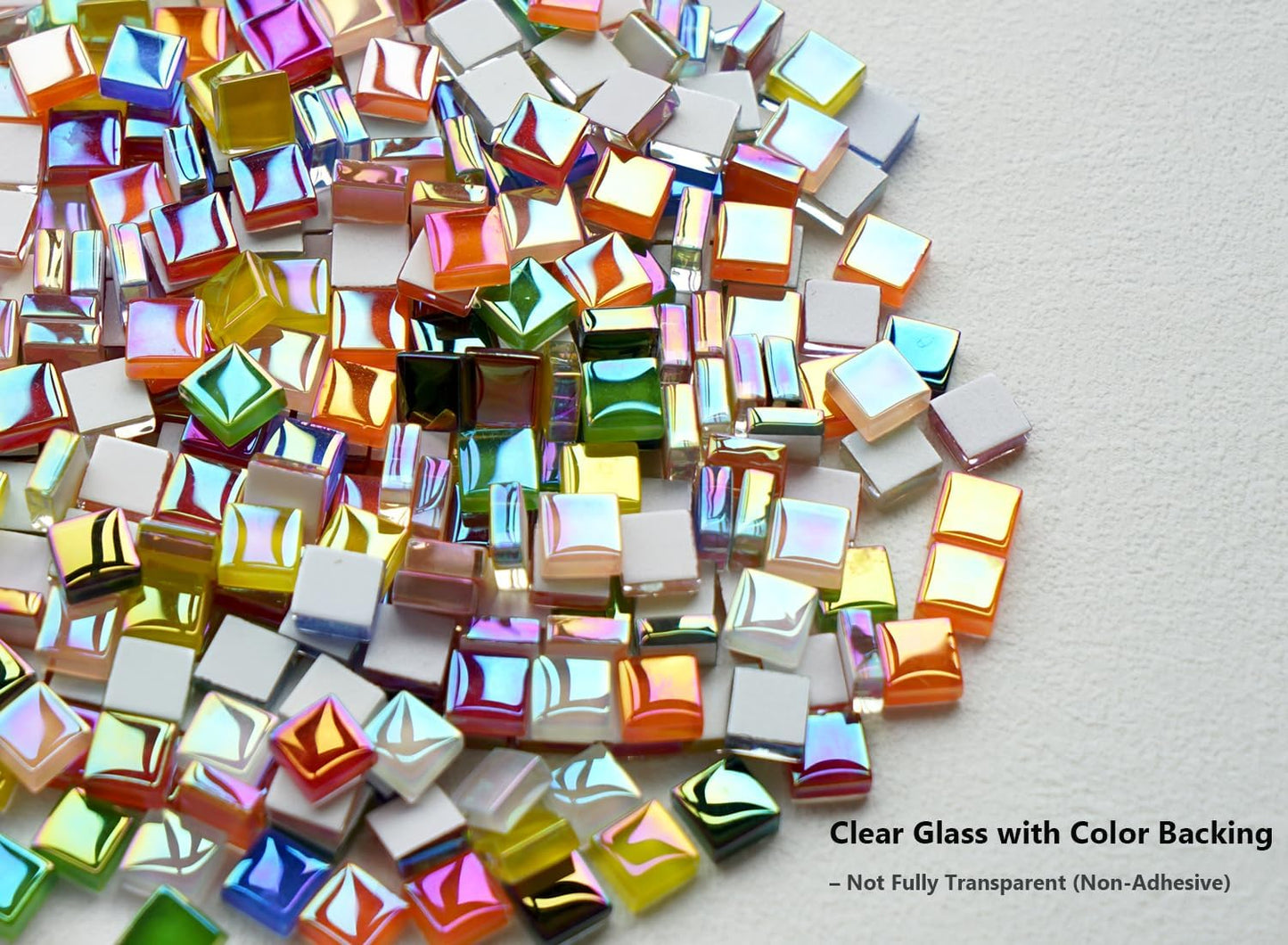 300G Iridescent Mosaic Tiles, 0.4 inches Square Mosaic Glass Pieces, Mini Tiles for Glass Projects, Great for Mosaic Craft, 335pcs Crisp Sunshine Yellow Mosaic Great for Art Supplies