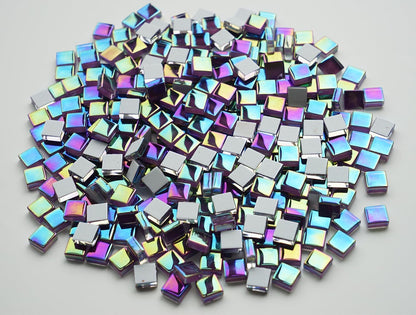 300G Iridescent Mosaic Tiles, 0.4 inches Square Mosaic Glass Pieces, Mini Tiles for Glass Projects, Great for Mosaic Craft, 335pcs Crisp Sunshine Yellow Mosaic Great for Art Supplies