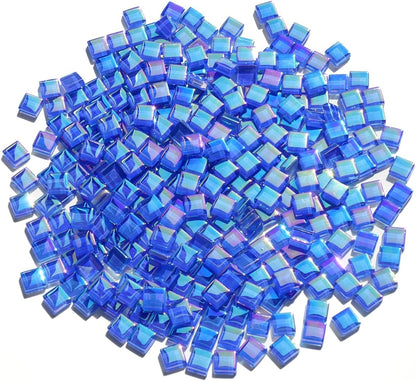 300G Iridescent Mosaic Tiles, 0.4 inches Square Mosaic Glass Pieces, Mini Tiles for Glass Projects, Great for Mosaic Craft, 335pcs Crisp Sunshine Yellow Mosaic Great for Art Supplies