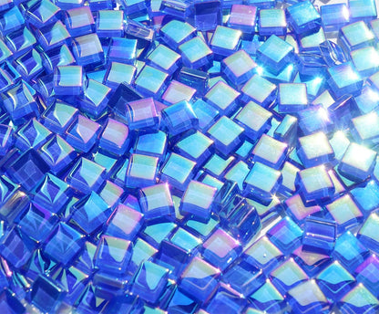 300G Iridescent Mosaic Tiles, 0.4 inches Square Mosaic Glass Pieces, Mini Tiles for Glass Projects, Great for Mosaic Craft, 335pcs Crisp Sunshine Yellow Mosaic Great for Art Supplies