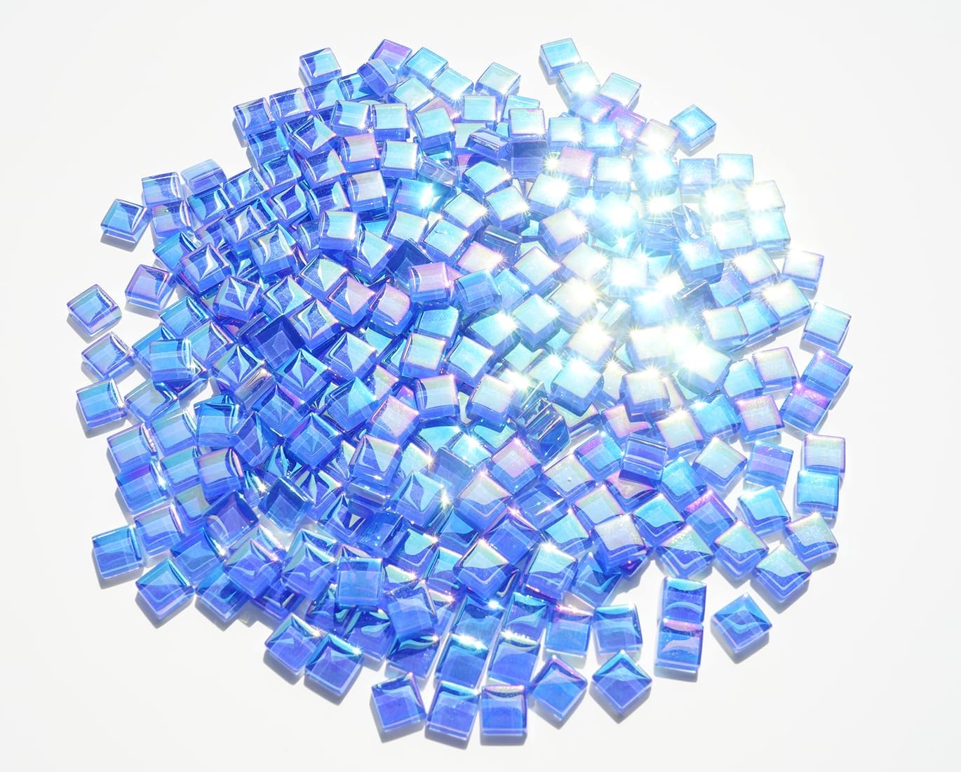 300G Iridescent Mosaic Tiles, 0.4 inches Square Mosaic Glass Pieces, Mini Tiles for Glass Projects, Great for Mosaic Craft, 335pcs Crisp Sunshine Yellow Mosaic Great for Art Supplies