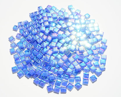 300G Iridescent Mosaic Tiles, 0.4 inches Square Mosaic Glass Pieces, Mini Tiles for Glass Projects, Great for Mosaic Craft, 335pcs Crisp Sunshine Yellow Mosaic Great for Art Supplies