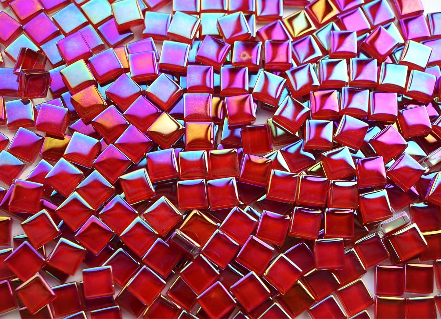 300G Iridescent Mosaic Tiles, 0.4 inches Square Mosaic Glass Pieces, Mini Tiles for Glass Projects, Great for Mosaic Craft, 335pcs Crisp Sunshine Yellow Mosaic Great for Art Supplies