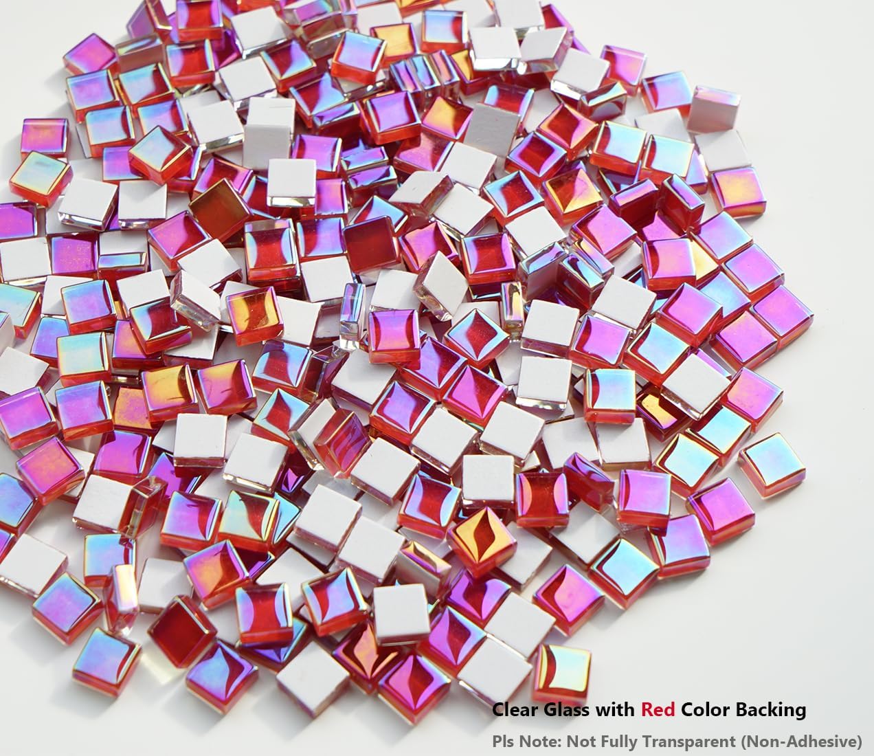300G Iridescent Mosaic Tiles, 0.4 inches Square Mosaic Glass Pieces, Mini Tiles for Glass Projects, Great for Mosaic Craft, 335pcs Crisp Sunshine Yellow Mosaic Great for Art Supplies
