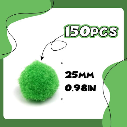 150 Pieces Pom Poms, 1 Inch Green Craft Pom Poms, Easter Decorations Fuzzy Pompom Puff Balls, Small Pom Pom Balls for DIY Arts Crafts Projects, Home Decorations | Pom Poms for Crafts Small Pompom Balls for DIY Arts, Crafts Projects, Birthday Home