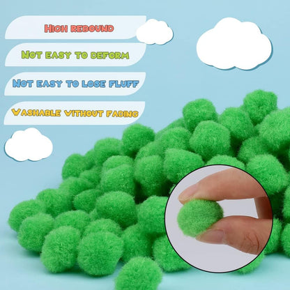 150 Pieces Pom Poms, 1 Inch Green Craft Pom Poms, Easter Decorations Fuzzy Pompom Puff Balls, Small Pom Pom Balls for DIY Arts Crafts Projects, Home Decorations | Pom Poms for Crafts Small Pompom Balls for DIY Arts, Crafts Projects, Birthday Home