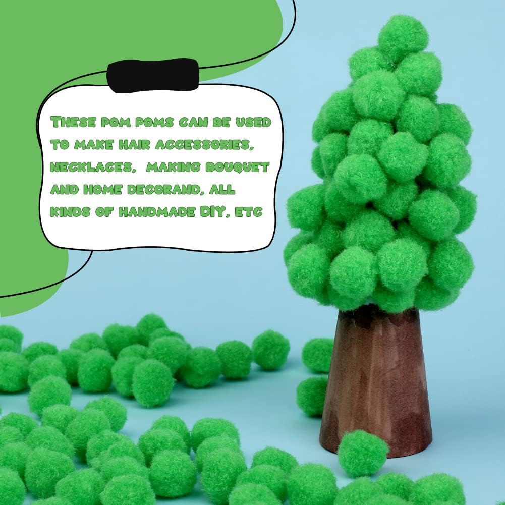 150 Pieces Pom Poms, 1 Inch Green Craft Pom Poms, Easter Decorations Fuzzy Pompom Puff Balls, Small Pom Pom Balls for DIY Arts Crafts Projects, Home Decorations | Pom Poms for Crafts Small Pompom Balls for DIY Arts, Crafts Projects, Birthday Home