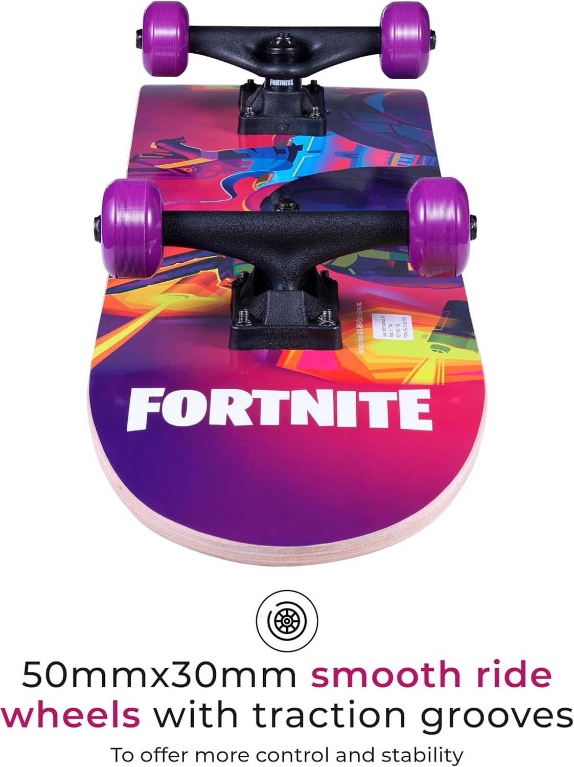 31-Inch Skateboard, 9-Ply Maple Deck, ABEC 5 Bearings