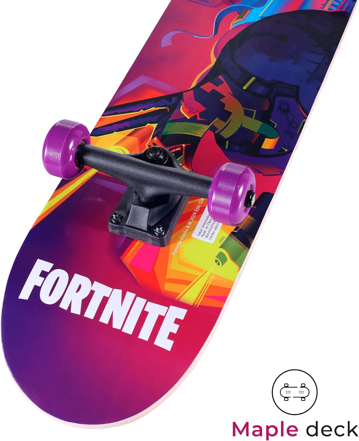 31-Inch Skateboard, 9-Ply Maple Deck, ABEC 5 Bearings