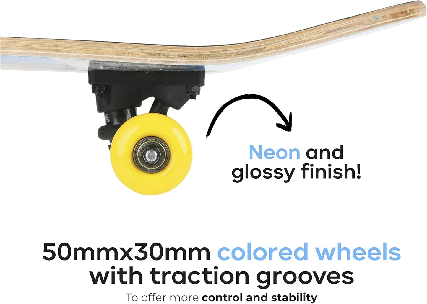 31-Inch Skateboard, 9-Ply Maple Deck, ABEC 5 Bearings