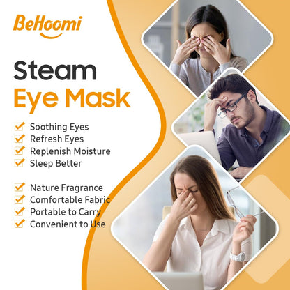 Steam Eye Mask, 10Packs Heated Eye Mask, Self Heating Disposable SPA Warm Compress for Eyes Sleep Mask, Travel Essentials & Relaxation Gifts for Women (Orange Scent)