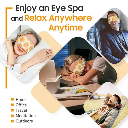 Steam Eye Mask, 10Packs Heated Eye Mask, Self Heating Disposable SPA Warm Compress for Eyes Sleep Mask, Travel Essentials & Relaxation Gifts for Women (Orange Scent)