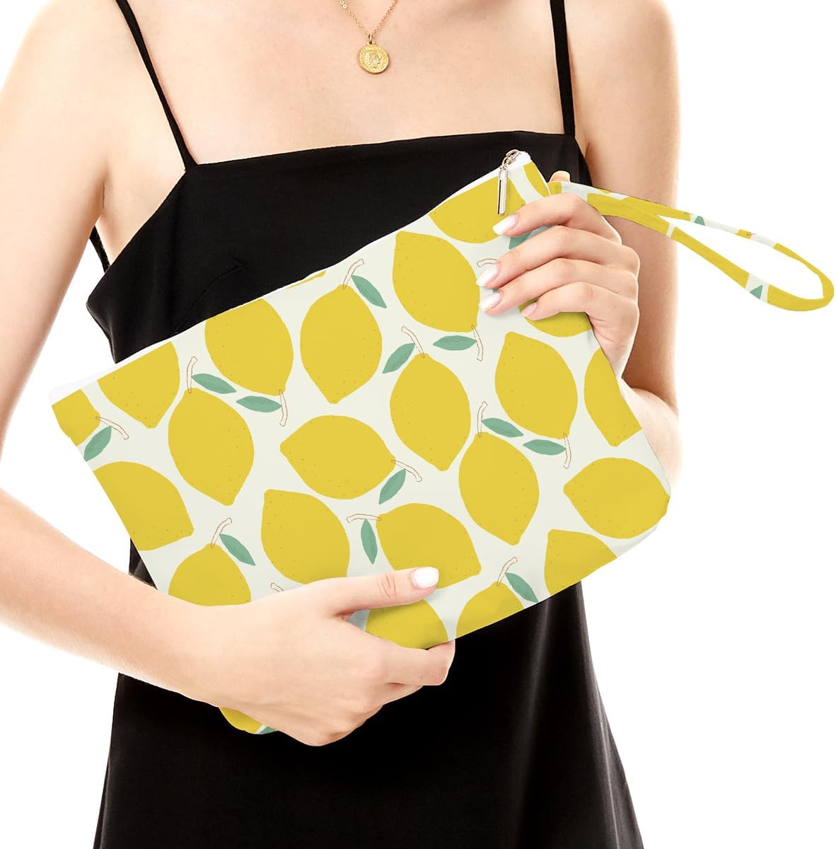 Wet Bag For Swimsuit, Travel Makeup Bag Waterproof Large Capacity for Women Girls Mom Sister Friends lemon Pattern Gifts
