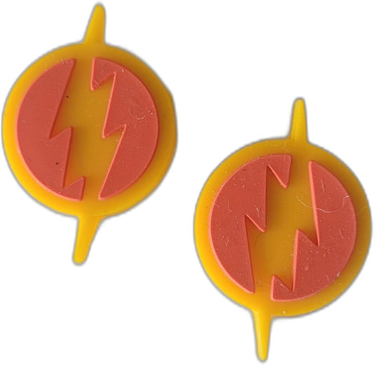 Tennis Racket Vibration Dampener, Lightning Bolt Design, Yellow and Red Shock Absorber, 2 Pack
