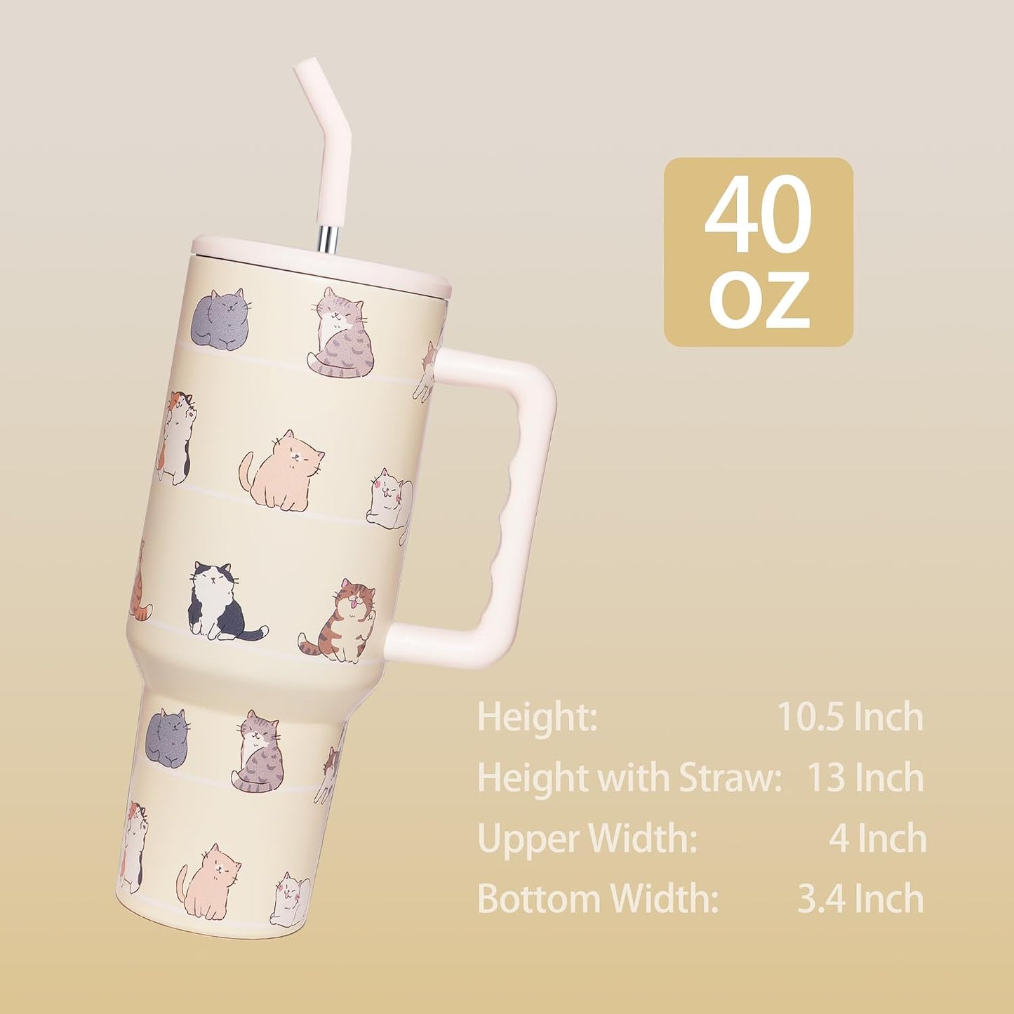 Lemon Tumbler with Straw and Lid Vacuum Insulated 40oz Stainless Steel Cup Gifts for Women Birthday Present Lemon Water Bottle Coffee Cup for Home or Travel