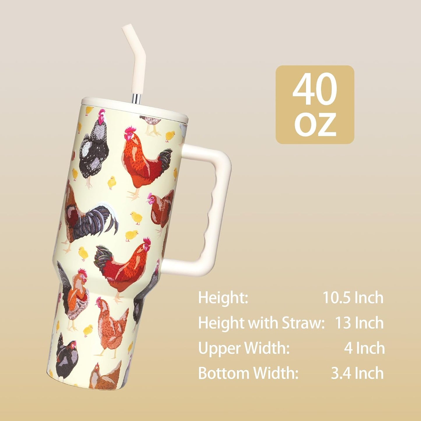 Lemon Tumbler with Straw and Lid Vacuum Insulated 40oz Stainless Steel Cup Gifts for Women Birthday Present Lemon Water Bottle Coffee Cup for Home or Travel