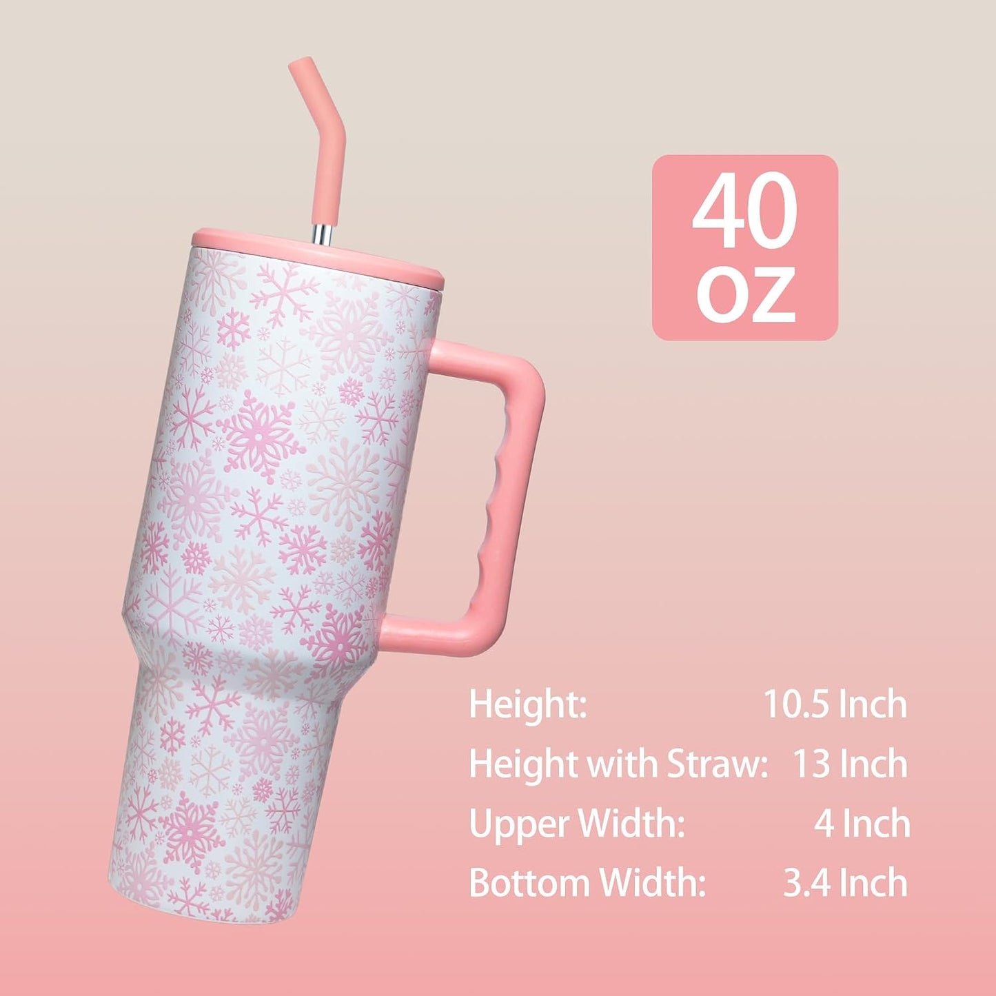 Lemon Tumbler with Straw and Lid Vacuum Insulated 40oz Stainless Steel Cup Gifts for Women Birthday Present Lemon Water Bottle Coffee Cup for Home or Travel