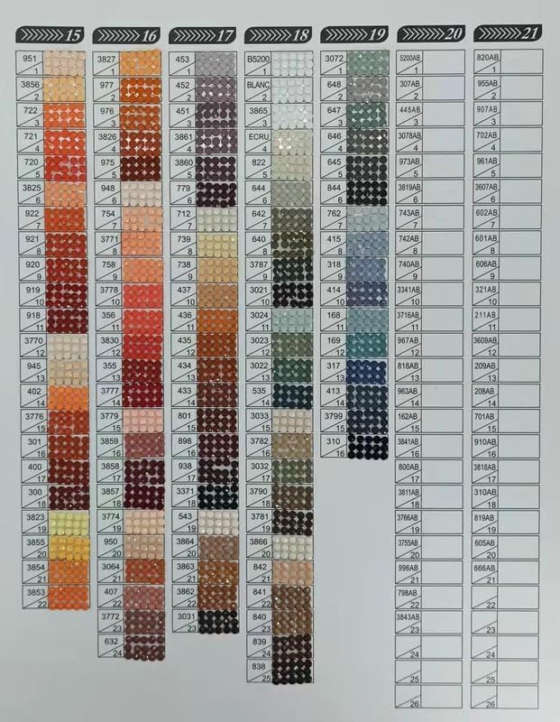 444 Diamond Painting Replacement Diamonds Drills Beads Drills Gems Round for Diamond Art Missing Color 3500 PCS