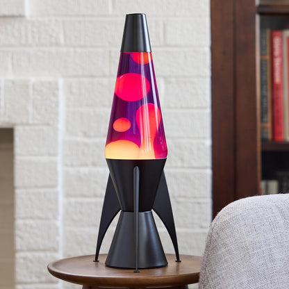 The Original Lamp - 14.5" Evenfall – Retro Rocket Liquid Motion Lamp - Yellow Wax and Purple Liquid - Item #2391 (Amazon Exclusive)