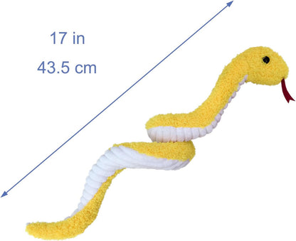 Yellow Plush Snake Stuffed Animal Toy, Soft Cuddly Plushie Hugger Toy for Boys & Girls, Gifts for Kids or Girlfriend, 17 Inches