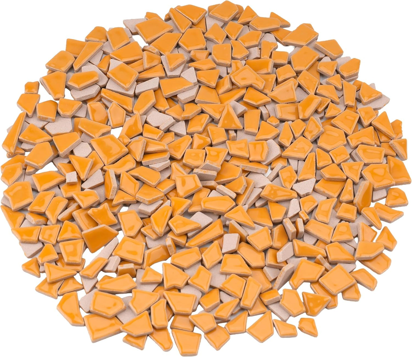 1.5LB Irregular Ceramic Mosaic Tiles for Crafts, Canary Yellow | Mixed Sizes • Easy to Arrange • Smooth Glazed Surface • Approx. 500 Pieces