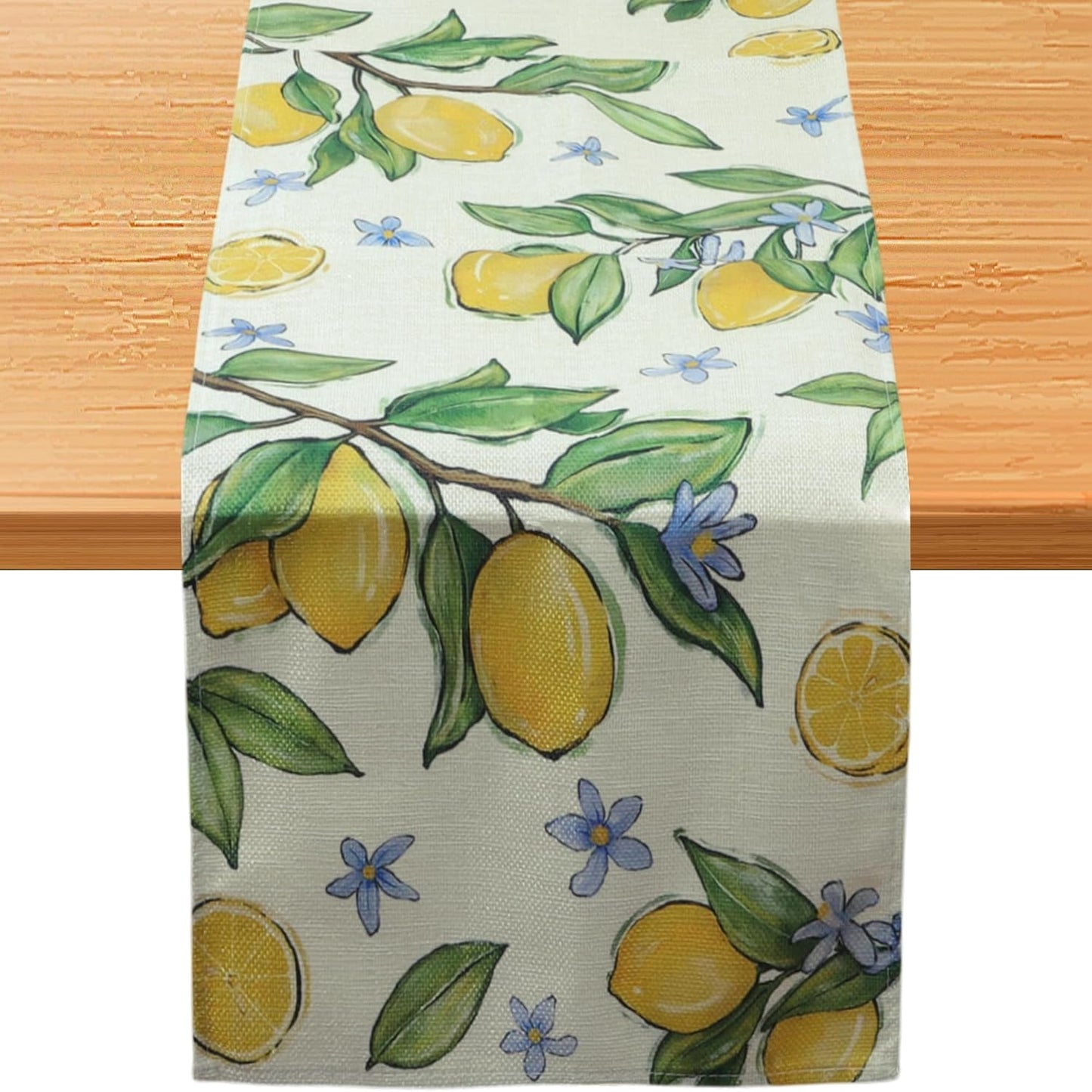 Lemon Table Runner, 13x72 Inch Summer Table Runner, Table Runners 72 Inches Long for Kitchen Dining Home Decor