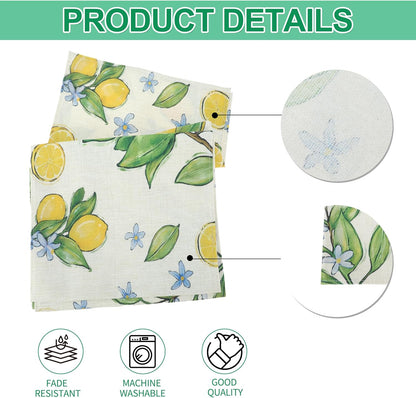 Lemon Table Runner, 13x72 Inch Summer Table Runner, Table Runners 72 Inches Long for Kitchen Dining Home Decor