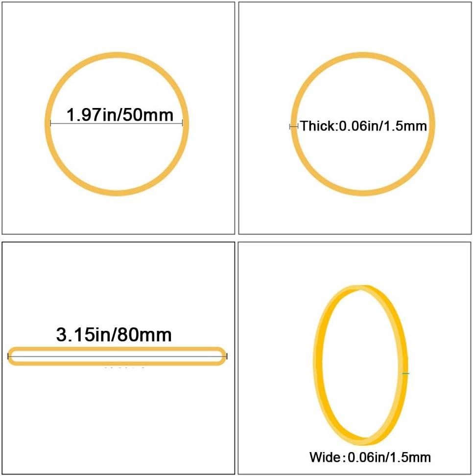 Rubber Bands Size#19 Yellow 500pcs Elastic Bands for Office Supplies | Yellow Rubber Bands Heavy Duty Small Strong for Home Office