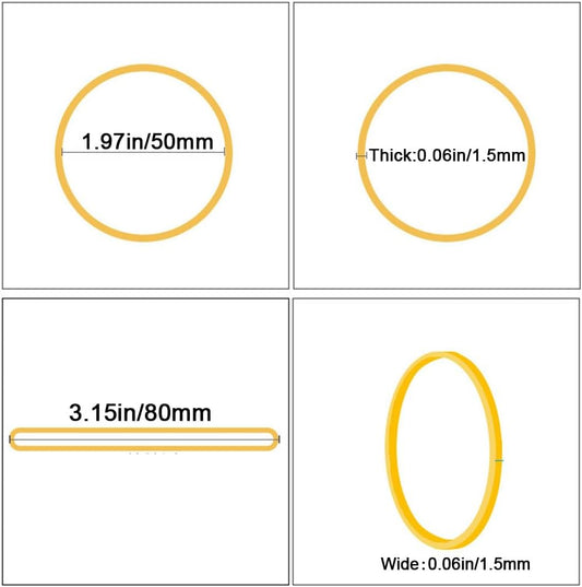 Rubber Bands Size#19 Yellow 500pcs Elastic Bands for Office Supplies | Yellow Rubber Bands Heavy Duty Small Strong for Home Office