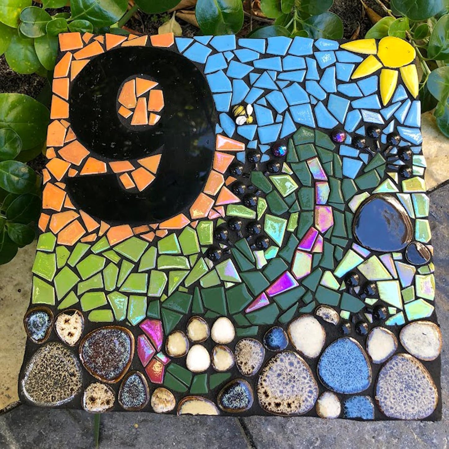 Yellow Glass Mosaic Tiles for Crafts Bulk,200g Broken Glass Pieces for DIY Fall Mosaic Art Decor,Garden Mosaic Supplies
