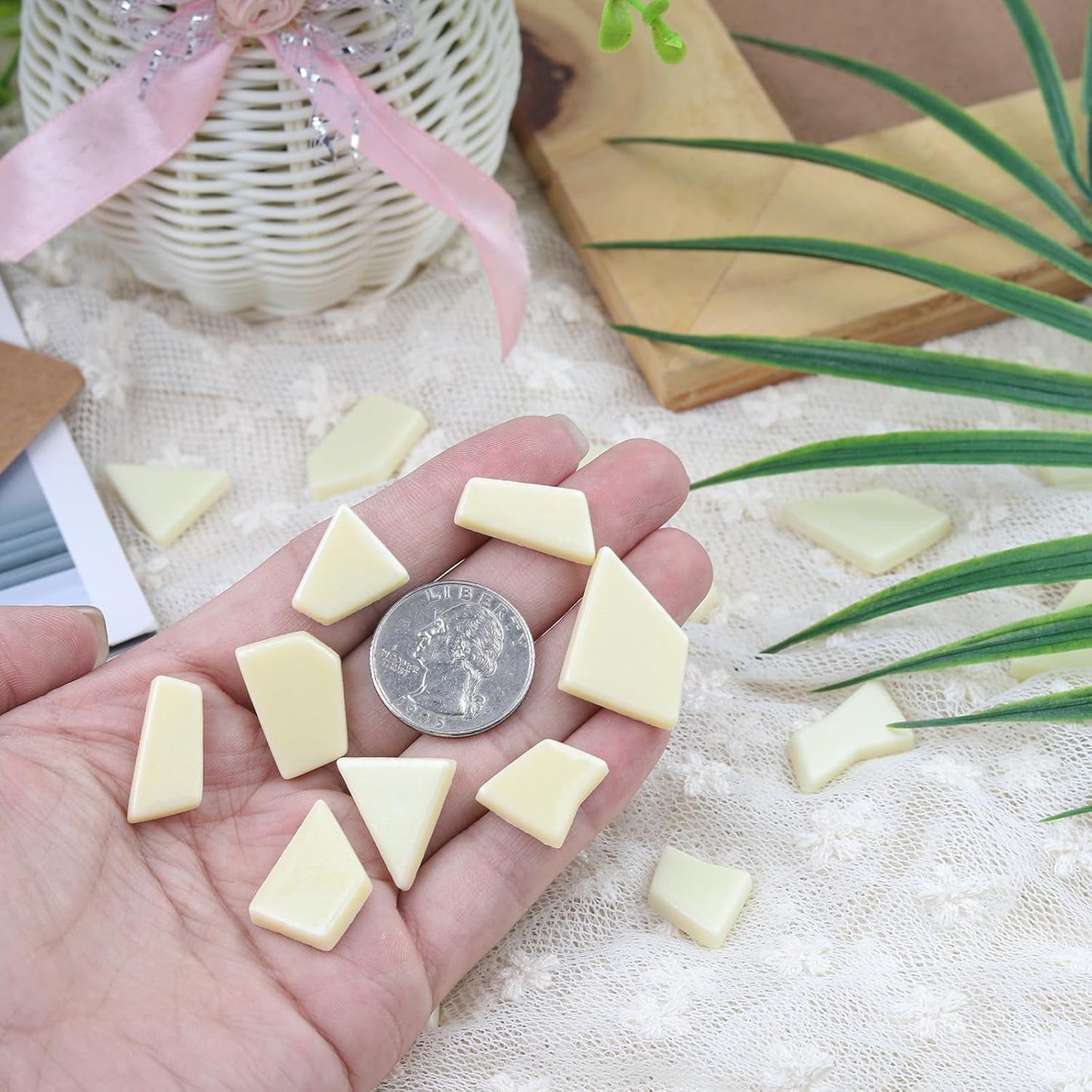 Yellow Glass Mosaic Tiles for Crafts Bulk,200g Broken Glass Pieces for DIY Fall Mosaic Art Decor,Garden Mosaic Supplies
