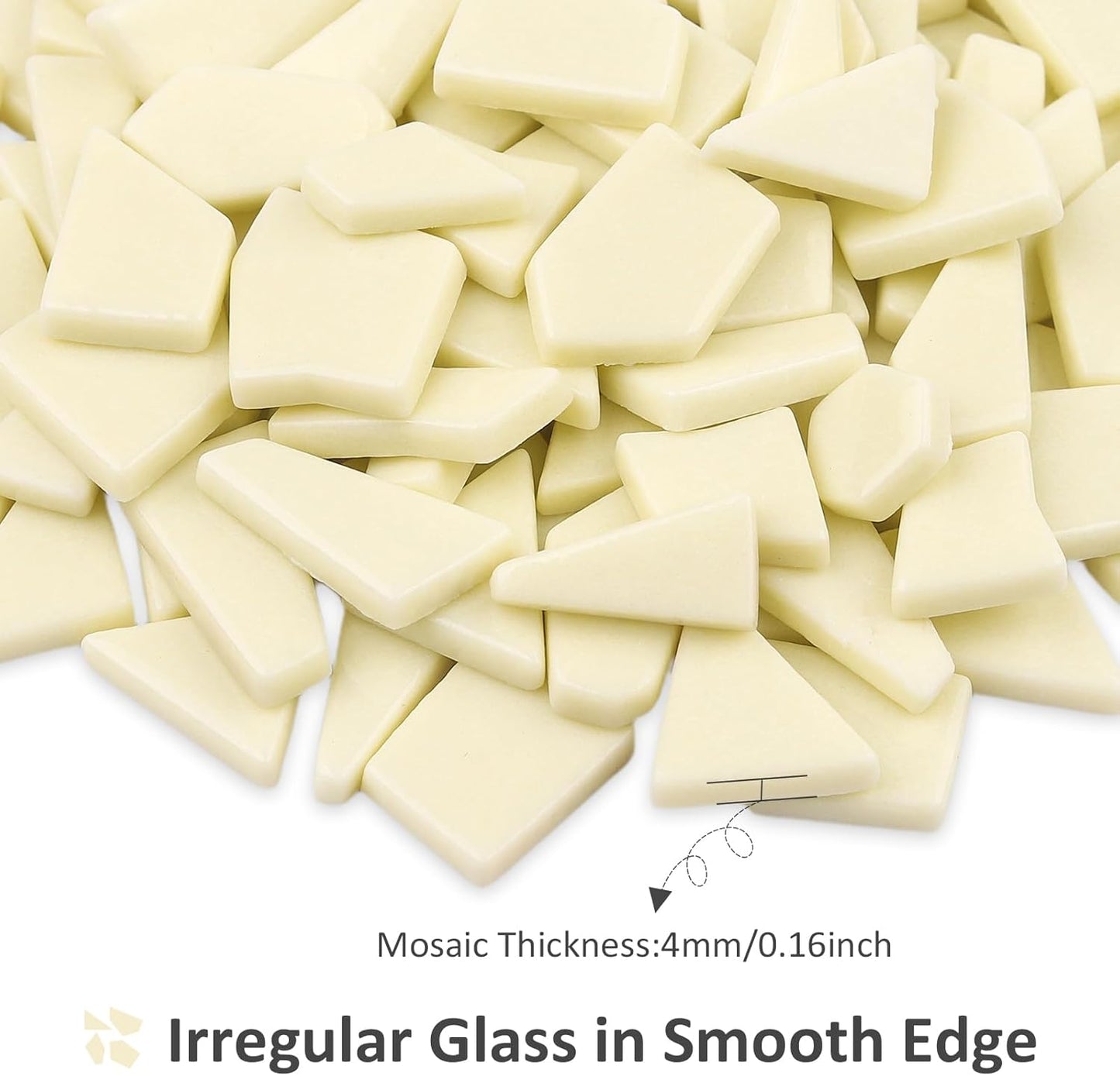Yellow Glass Mosaic Tiles for Crafts Bulk,200g Broken Glass Pieces for DIY Fall Mosaic Art Decor,Garden Mosaic Supplies