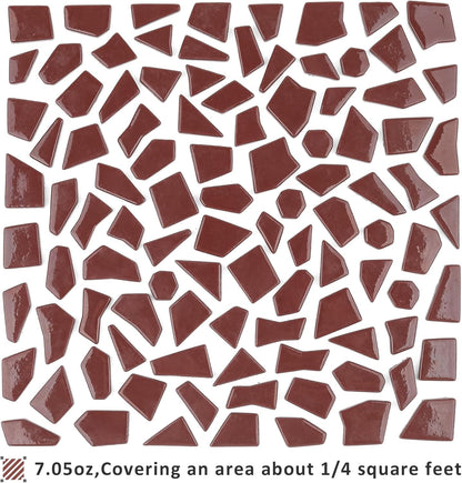 Yellow Glass Mosaic Tiles for Crafts Bulk,200g Broken Glass Pieces for DIY Fall Mosaic Art Decor,Garden Mosaic Supplies