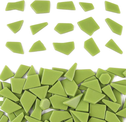 Yellow Glass Mosaic Tiles for Crafts Bulk,200g Broken Glass Pieces for DIY Fall Mosaic Art Decor,Garden Mosaic Supplies