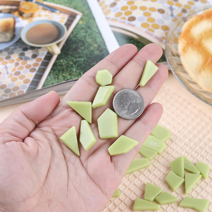 Yellow Glass Mosaic Tiles for Crafts Bulk,200g Broken Glass Pieces for DIY Fall Mosaic Art Decor,Garden Mosaic Supplies